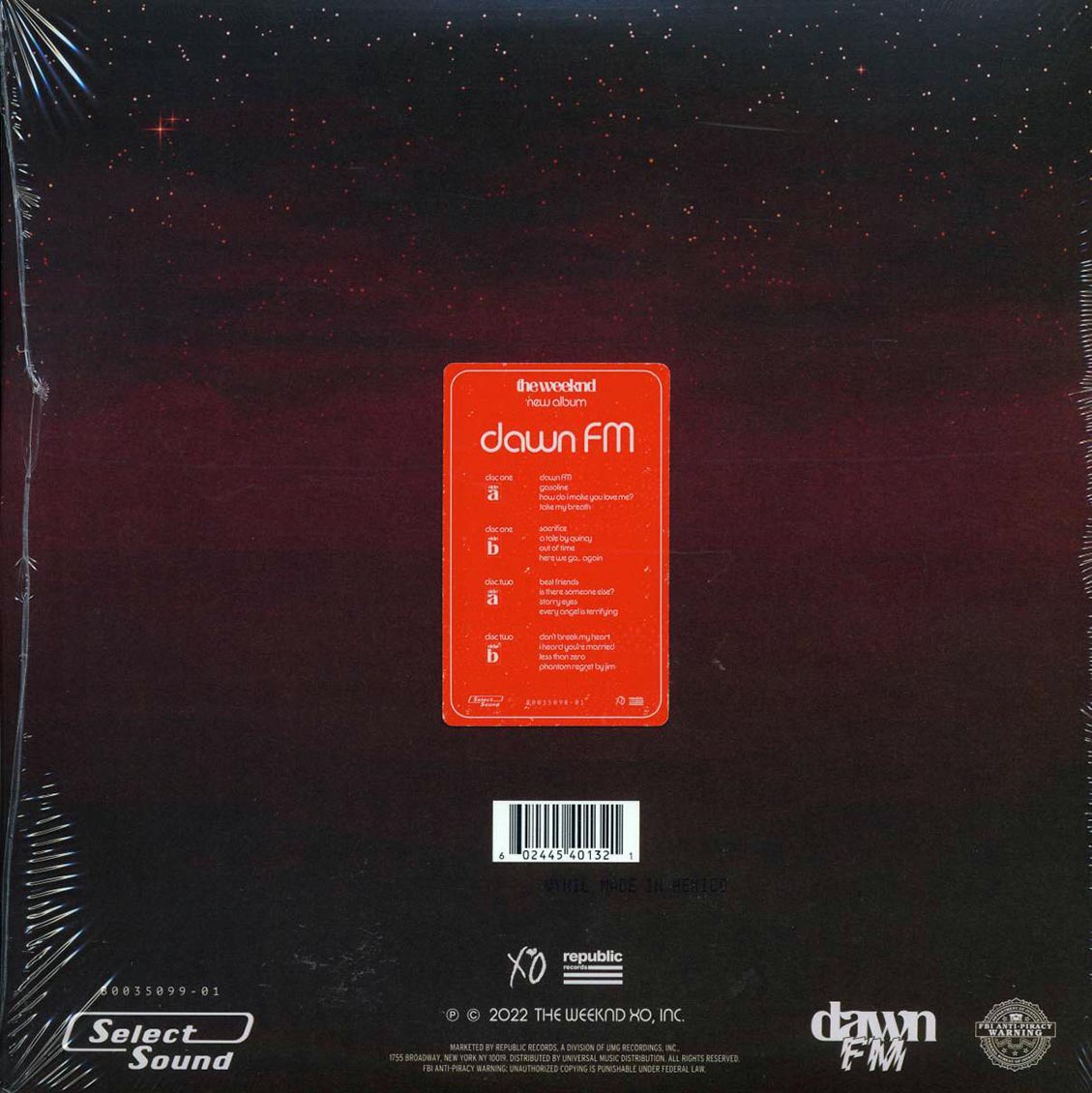 The Weeknd - Dawn FM (Weeknd Web Store Exclusive Version) (ltd. ed.) (2xLP)