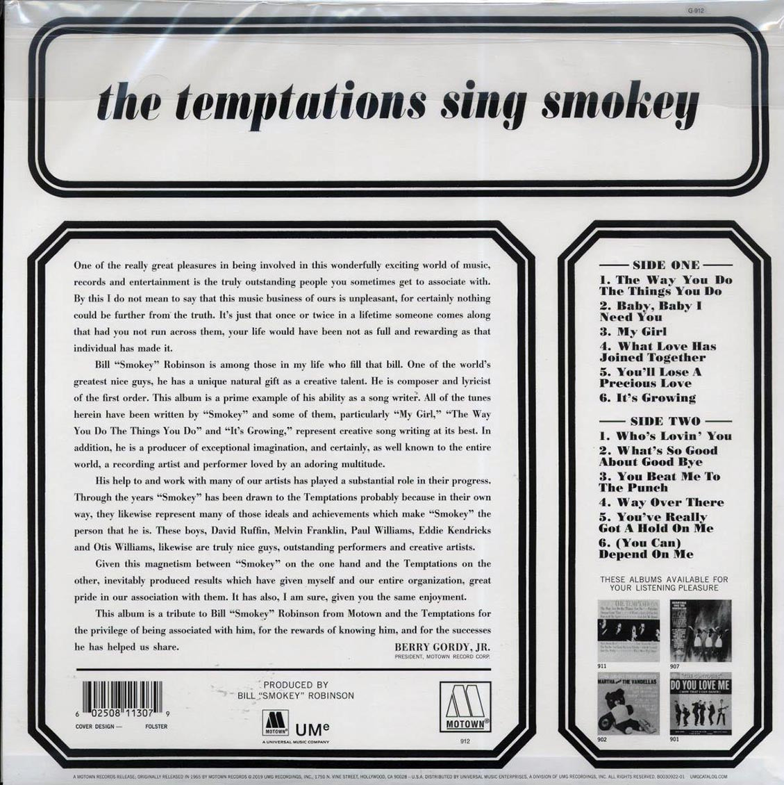 The Temptations - The Temptations Sing Smokey (mono) (ltd. ed.) (180g) (remastered) (audiophile)