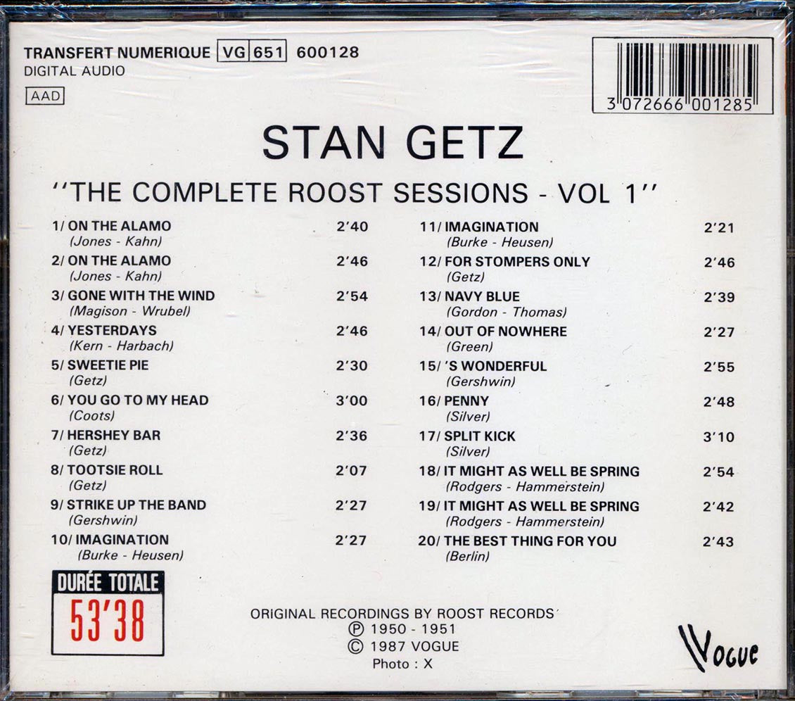 Stan Getz Quartet - The Complete Roost Sessions Volume 1 (20 tracks)