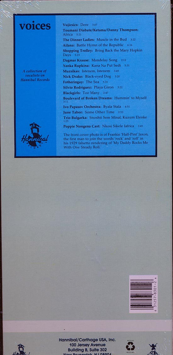 Nick Drake, Silvio Rodriguez, Dagmar Krause, Etc. - Voices: A Collection Of Vocalists On Hannibal Records (orig. longbox packaging)
