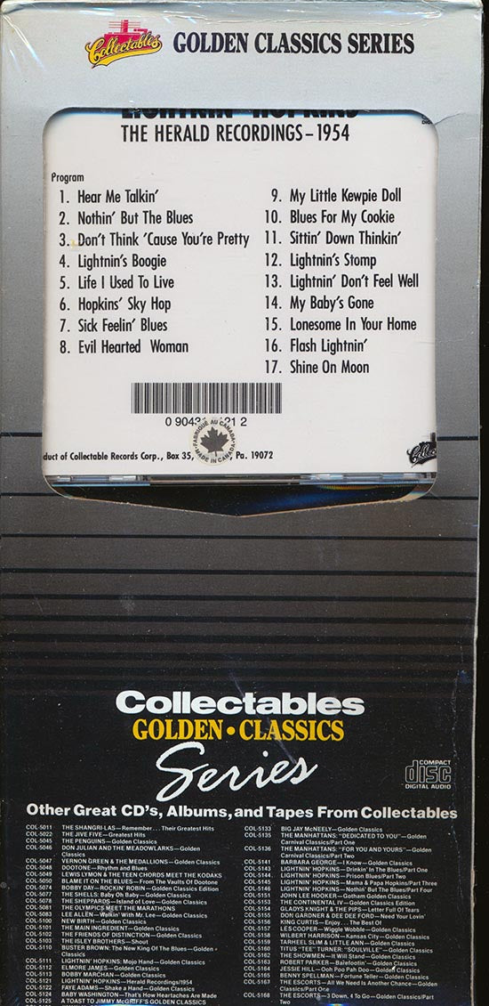 Lightnin' Hopkins - The Herald Recordings 1954 (orig. longbox packaging)