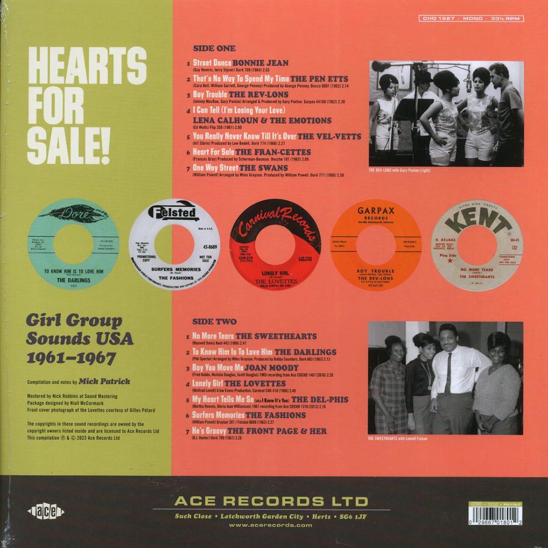 Bonnie Jean, The Darlings, The Vel-Vetts, Joan Moody, Etc. - Hearts For Sale: Girl Group Sounds USA 1961-1967 (180g)