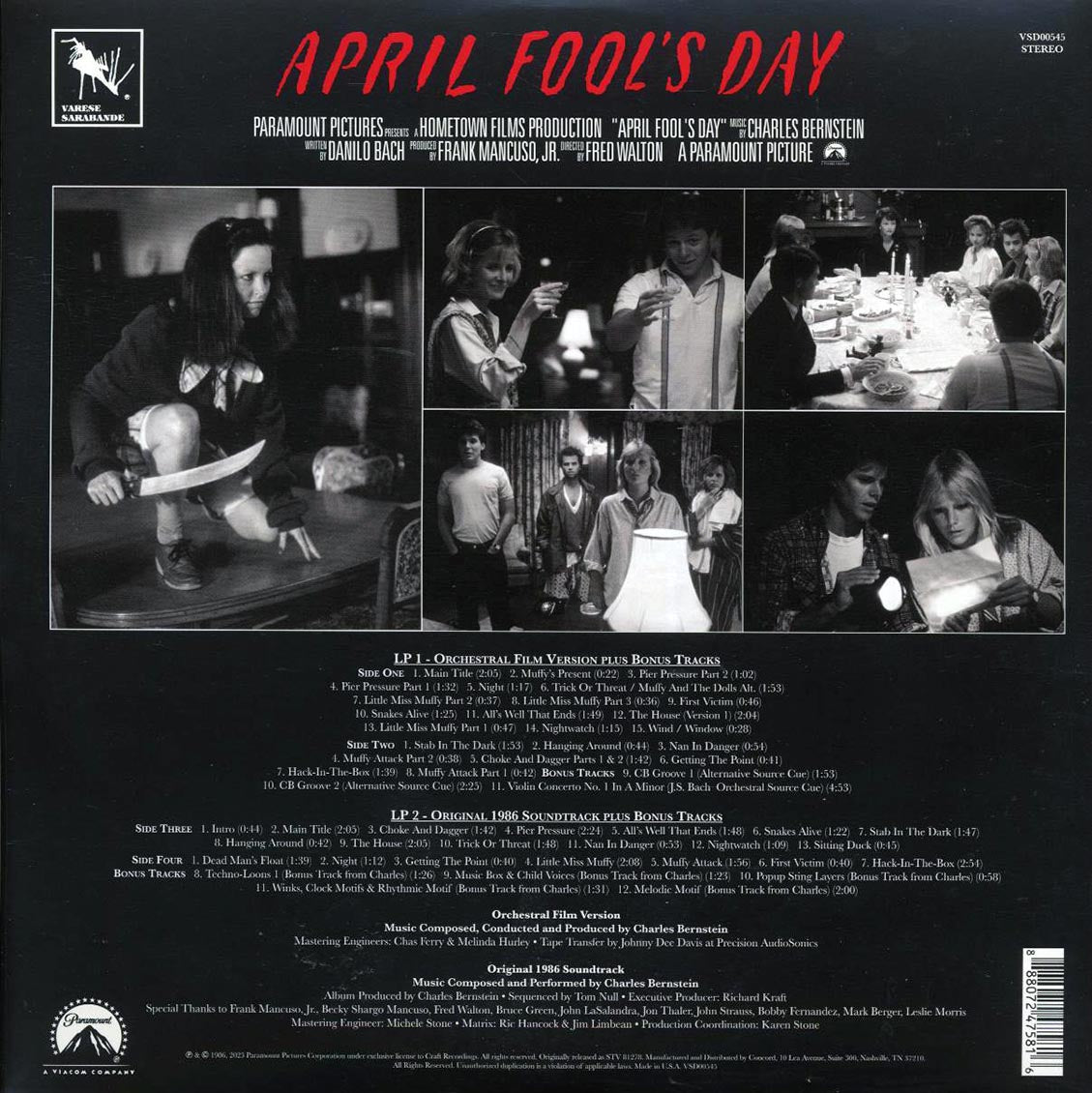 Charles Bernstein - April Fool's Day: Original Motion Picture Soundtrack (+bonus tracks) (2xLP) (expanded edition) (spot-varnished jacket)