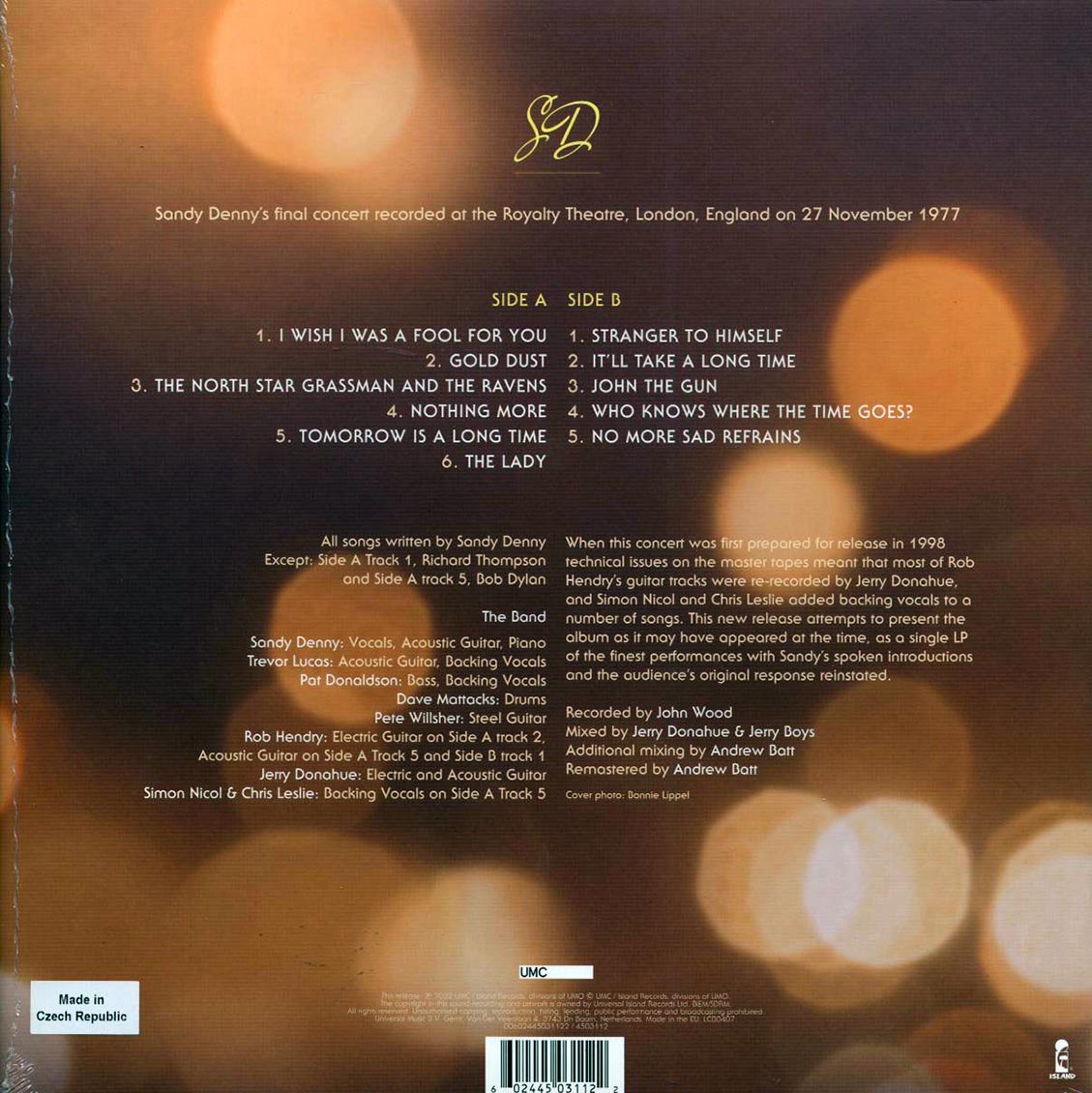Sandy Denny - Gold Dust: Live At The Royalty (RSD 2022) (ltd. ed.) (180g) (remastered)