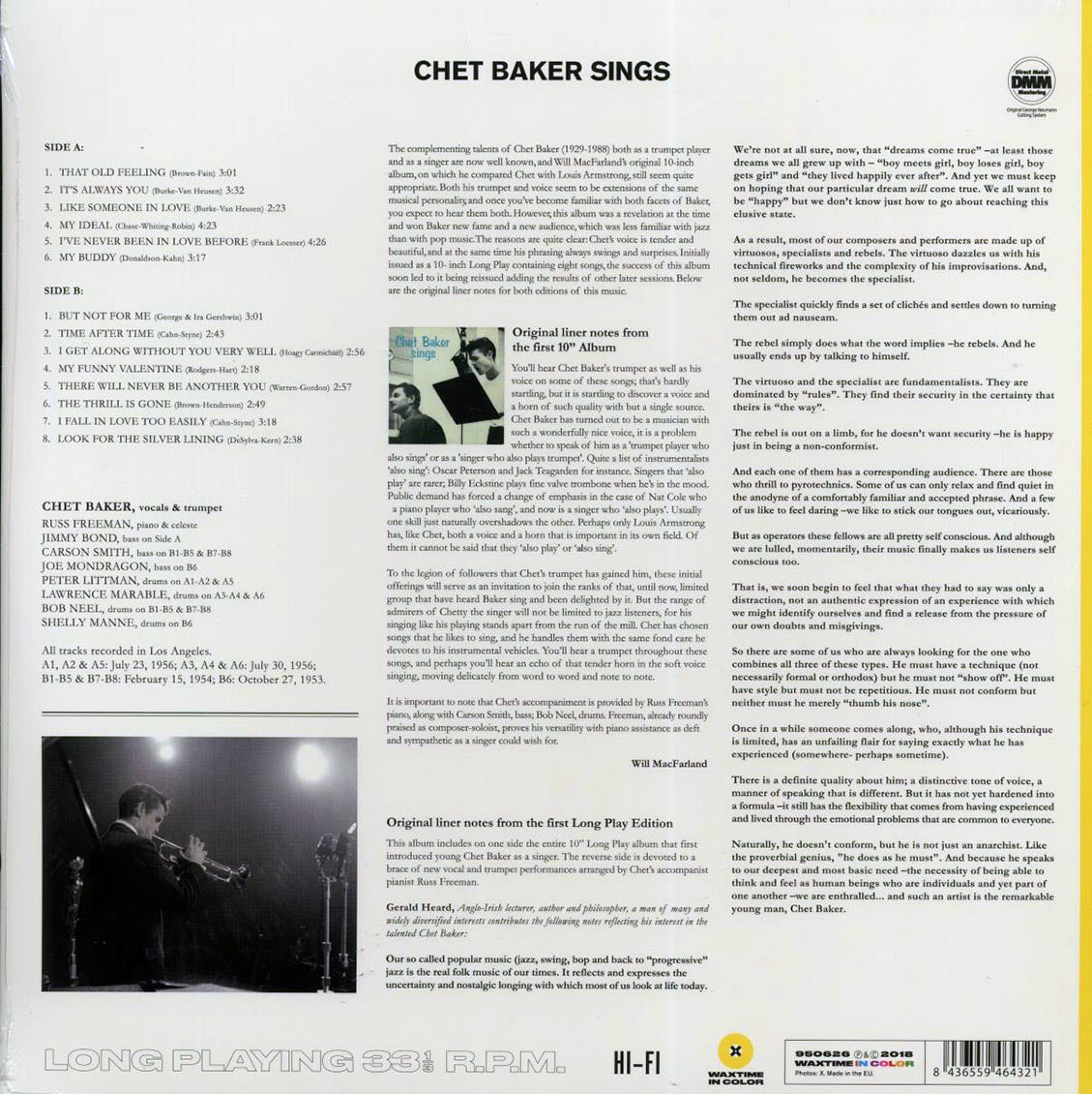 Chet Baker - Sings (ltd. ed.) (180g) (yellow vinyl)
