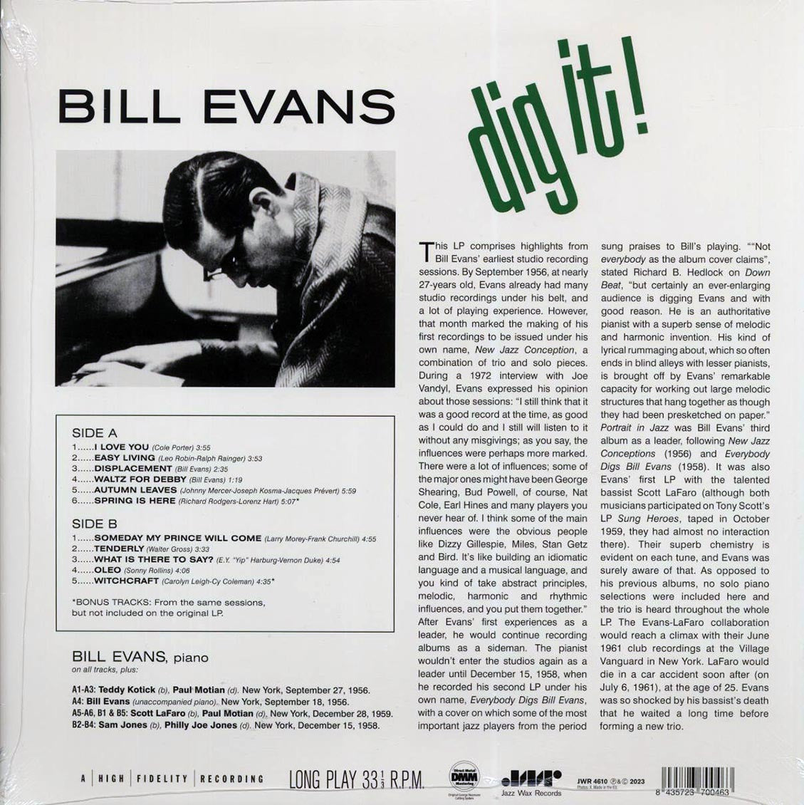 Bill Evans - Dig It! (+2 bonus tracks) (ltd. ed.) (180g)