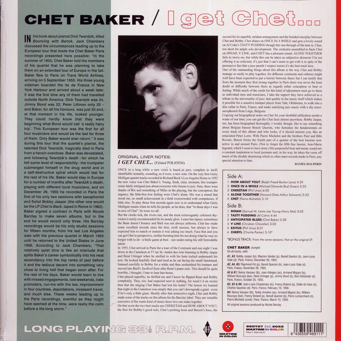 Chet Baker, Bobby Jaspar - I Get Chet (+bonus track) (ltd. ed.) (180g) (red vinyl)