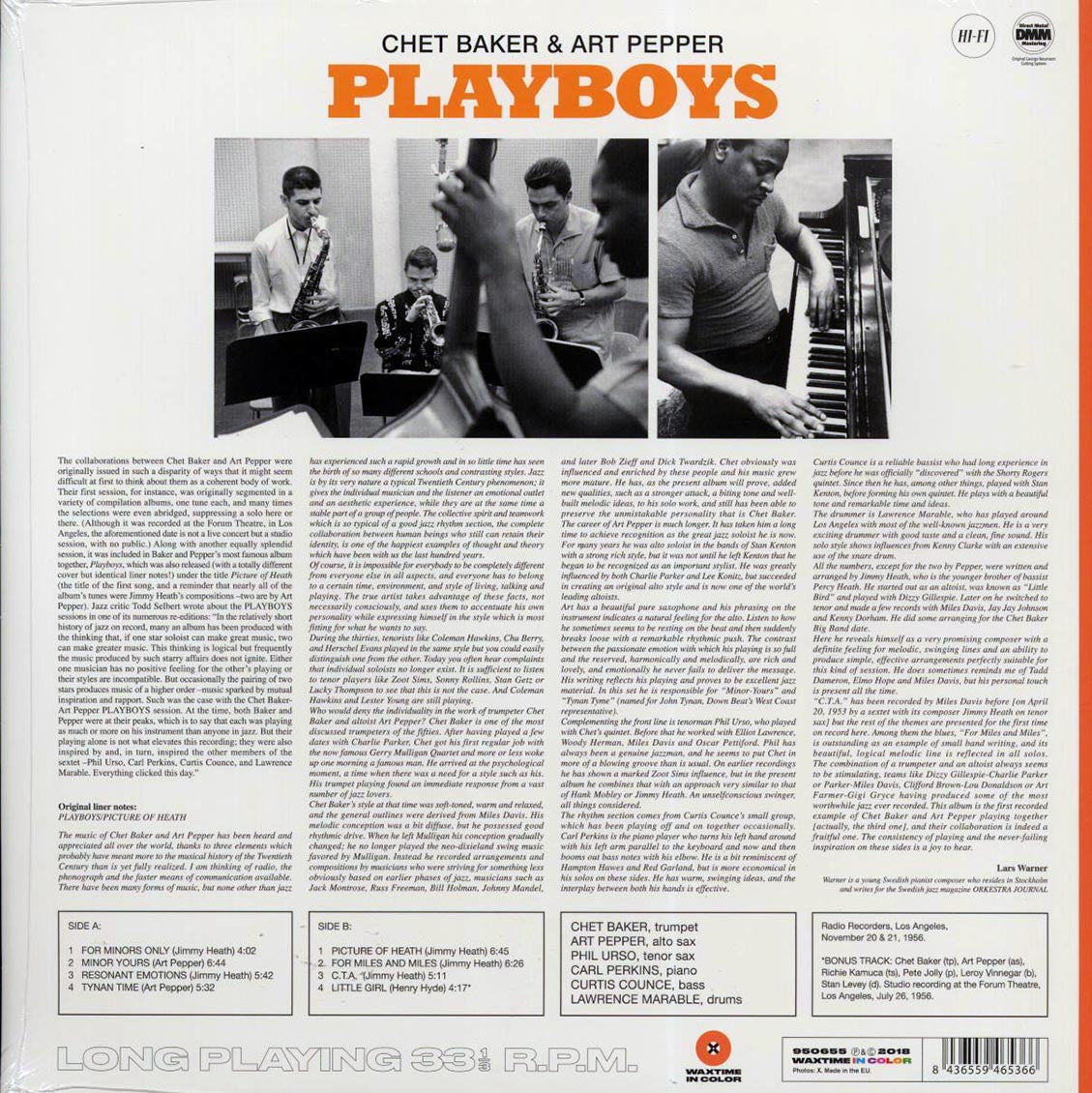 Chet Baker, Art Pepper - Playboys (+bonus track) (ltd. ed.) (180g) (orange vinyl)