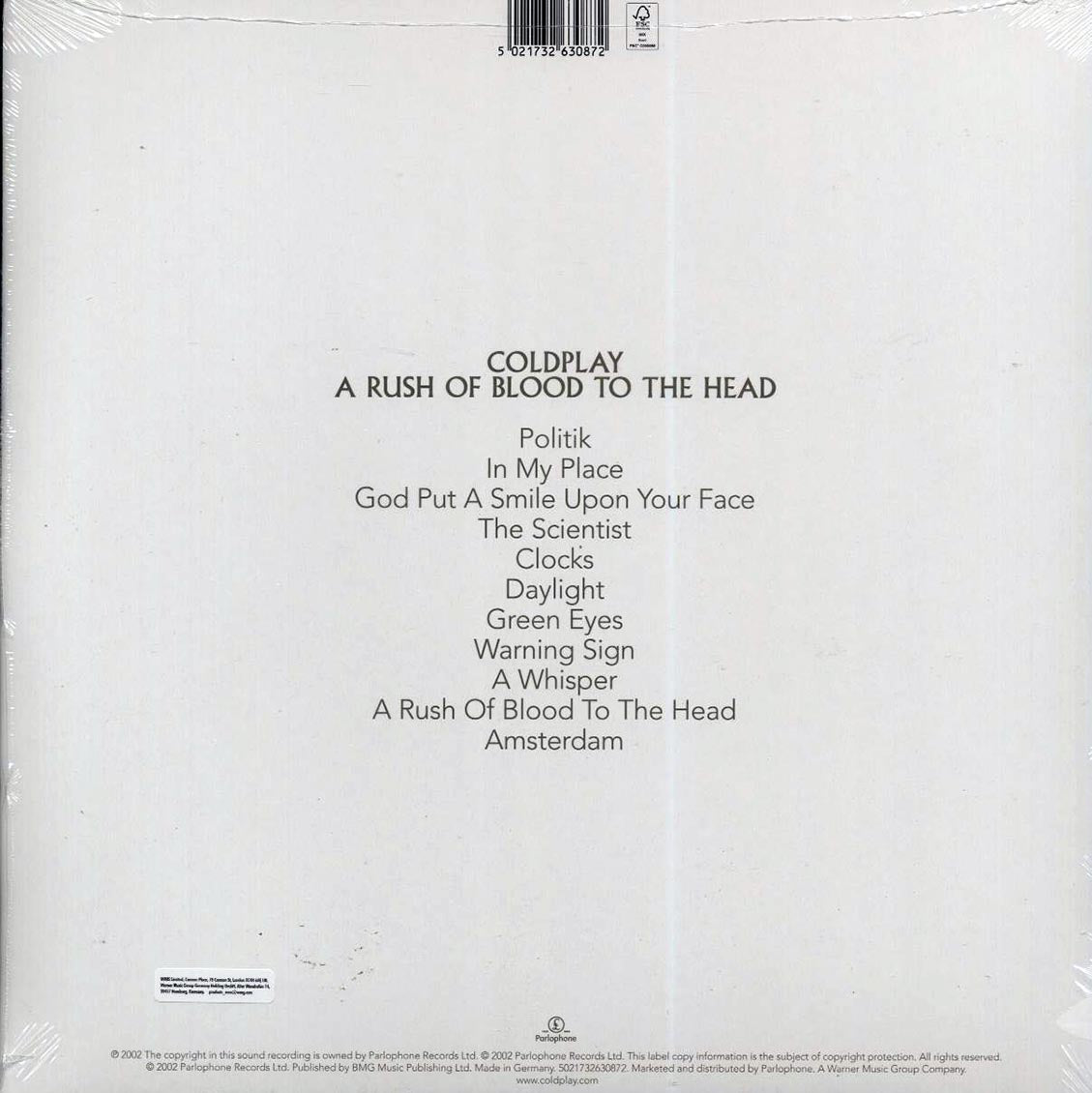 Coldplay - A Rush Of Blood To The Head (clear vinyl)