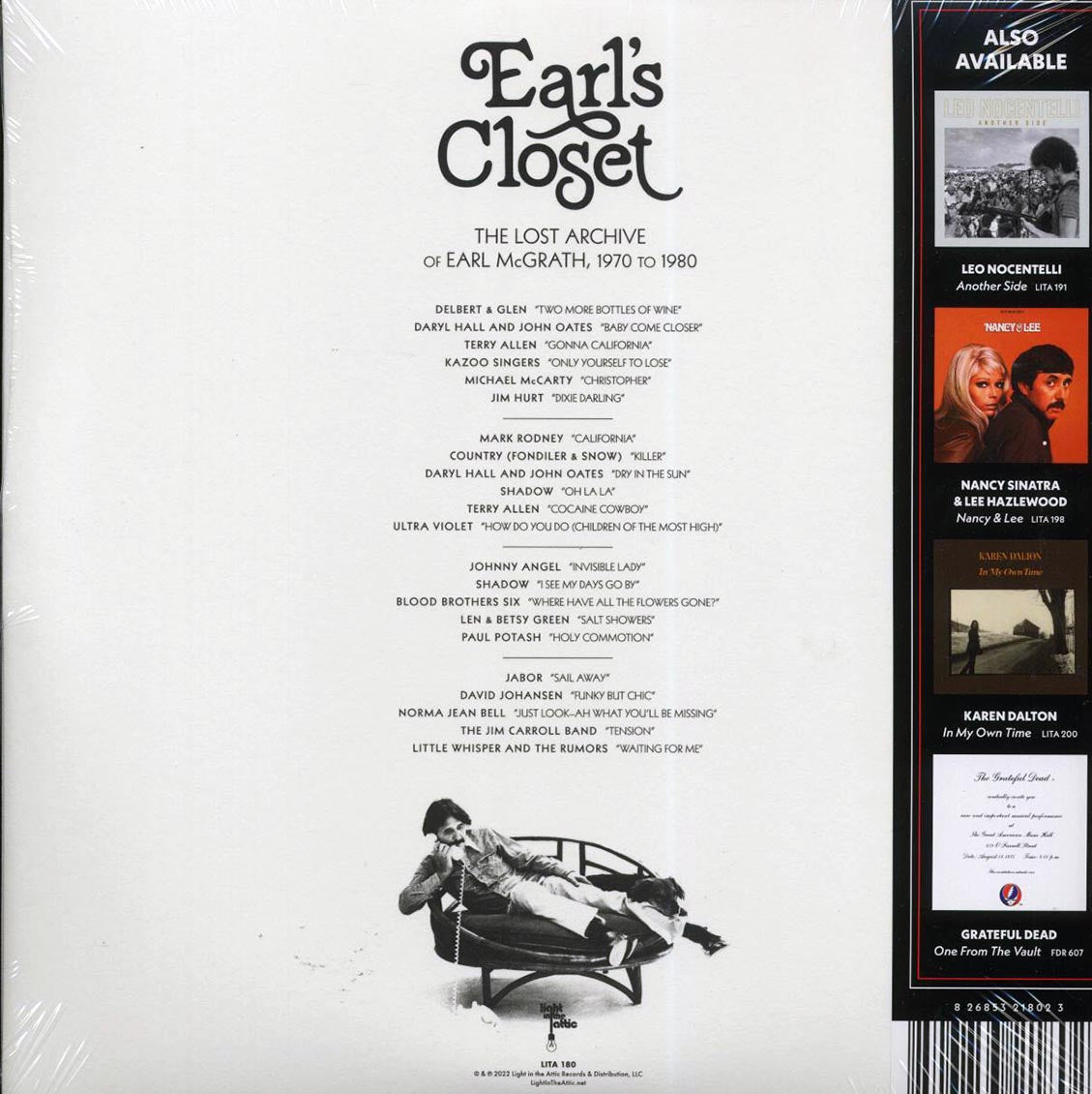 Daryl Hall & John Oates, Kazoo Singers, Delbert & Glen, Terry Allen, Etc. - Earl's Closet: The Lost Archive Of Earl McGrath, 1970 To 1980 (ltd. ed.) (2xLP) (cocktail party clear vinyl)