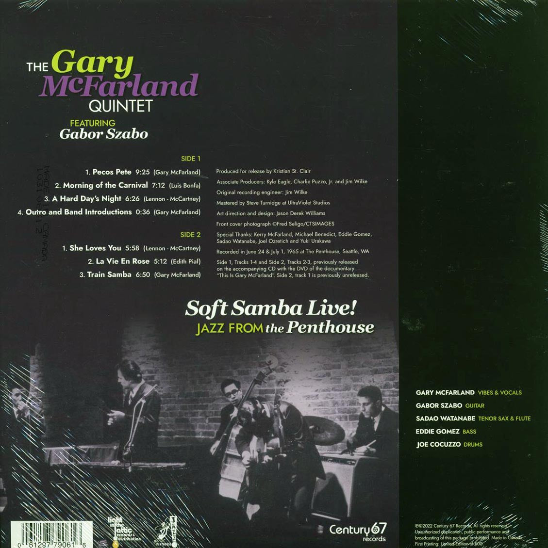 The Gary McFarland Quintet, Gabor Szabo - Soft Samba Live! Jazz From The Penthouse (ltd. ed.)