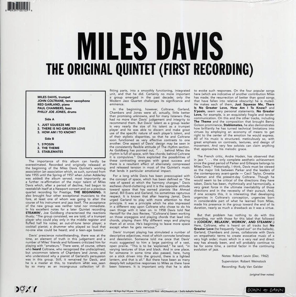 Miles Davis - The Original Quintet: First Recording