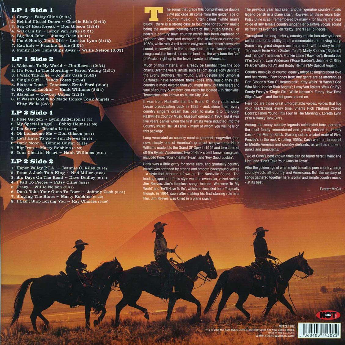 Johnny Cash, Hank Williams, Patsy Cline, Jim Reeves, Etc. - The Best of Country (32 tracks) (2xLP)