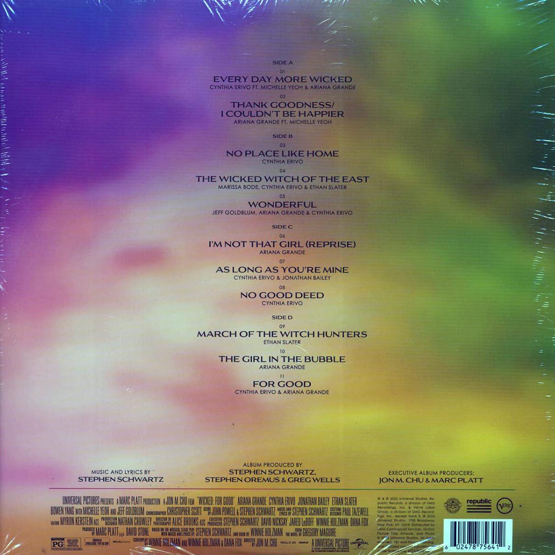 Stephen Schwartz, Cynthia Erivo, Ariana Grande, Etc. - Wicked: For Good The Soundtrack (+2 bonus tracks) (2xLP) (pink glitter/green glitter vinyl)