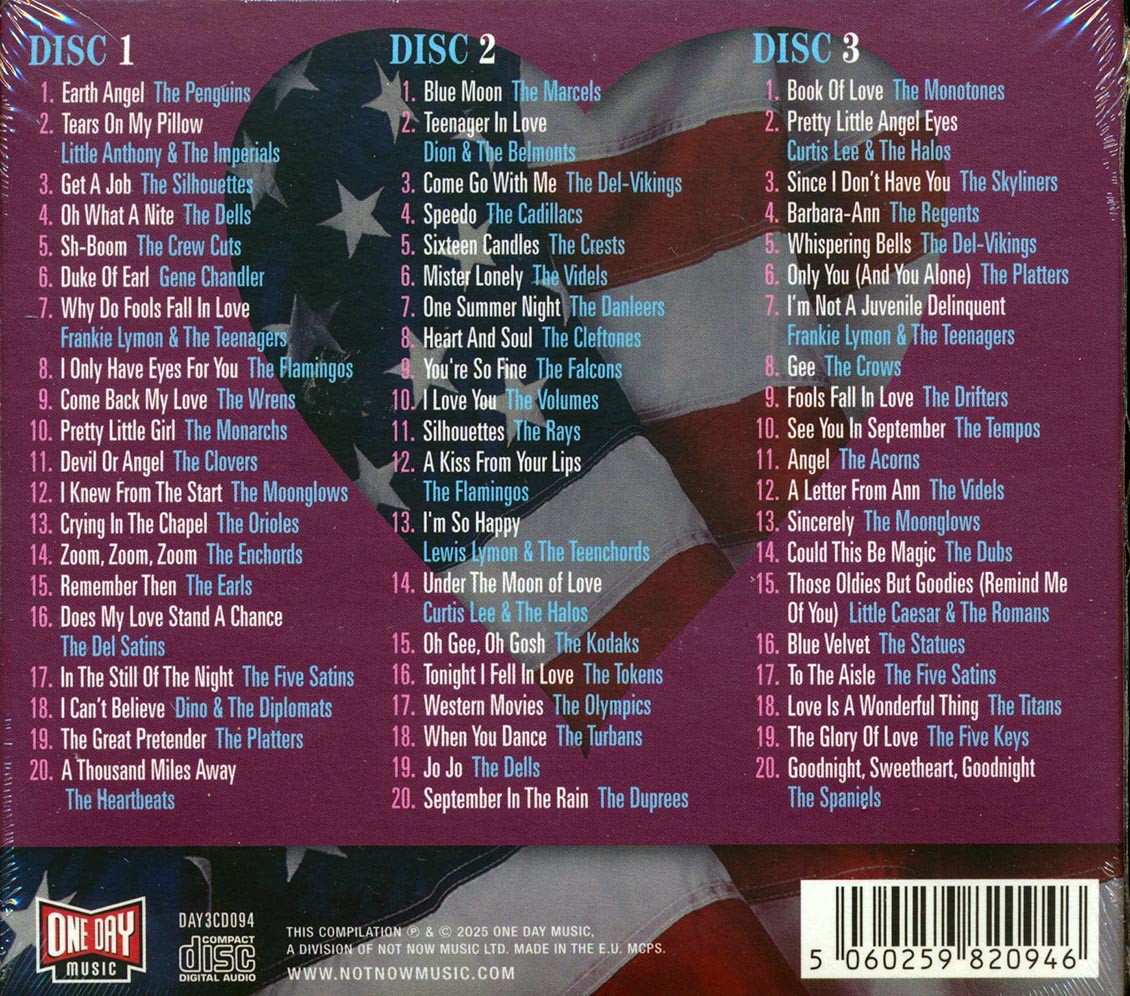 Frankie Lymon & The Teenagers, The Crew Cuts, The Platters, The Regents, Etc. - American Heartbeat: Doo Wop (60 tracks) (3xCD) (deluxe 4-fold digipak)