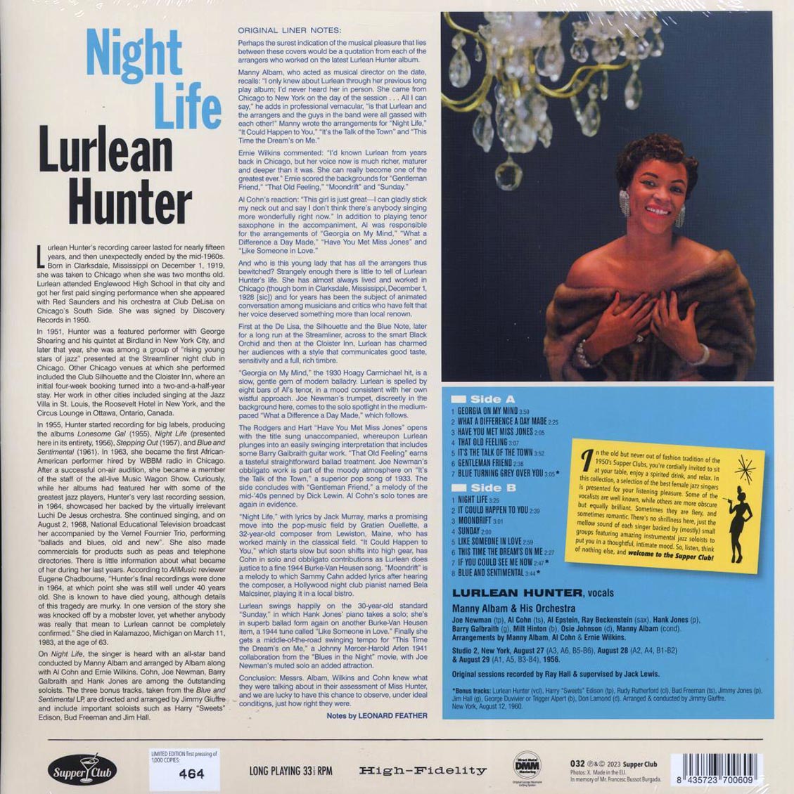 Lurlean Hunter - Night Life (+3 bonus tracks) (ltd. ed.) (180g)