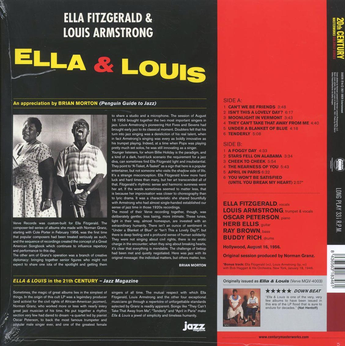 Ella Fitzgerald, Louis Armstrong - Ella & Louis (+bonus track) (180g) (red vinyl)