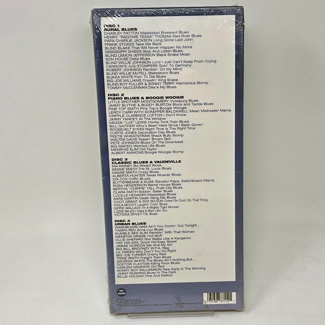 Charley Patton, Papa Charlie Jackson, Memphis Slim, Billie Holiday, Big Joe Williams, Bumble Bee Slim, Etc. - Full Spectrum Blues: Rural Blues, Paino Blues, Boogie Woogie, Classic Blues, Vaudeville & Urban Blues (4xCD) (box set)