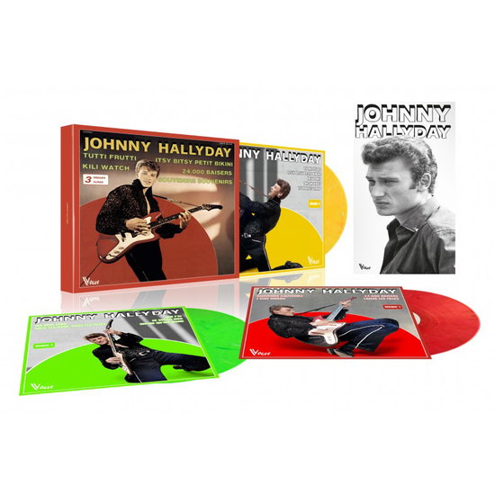 HALLYDAY,JOHNNY - COFFRET VOGUE - MADE IN BELGIUM (GREEN/YELLOW/RED MARBLE VINYL/POSTER)