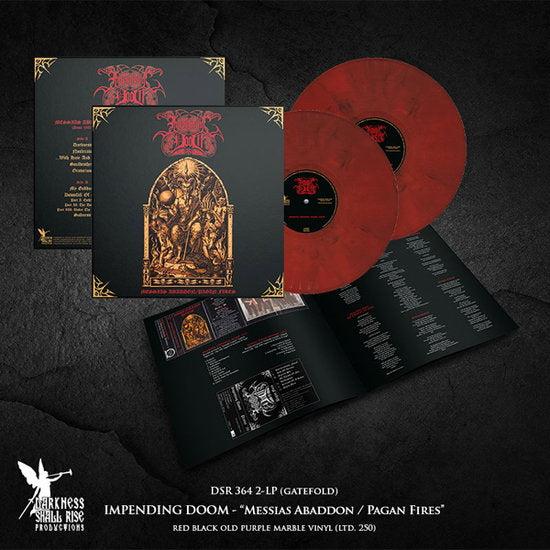 IMPENDING DOOM - MESSIAS ABADDON/PAGAN FIRES (RED/BLACK OLD PURPLE MARBLE VINYL/2LP)