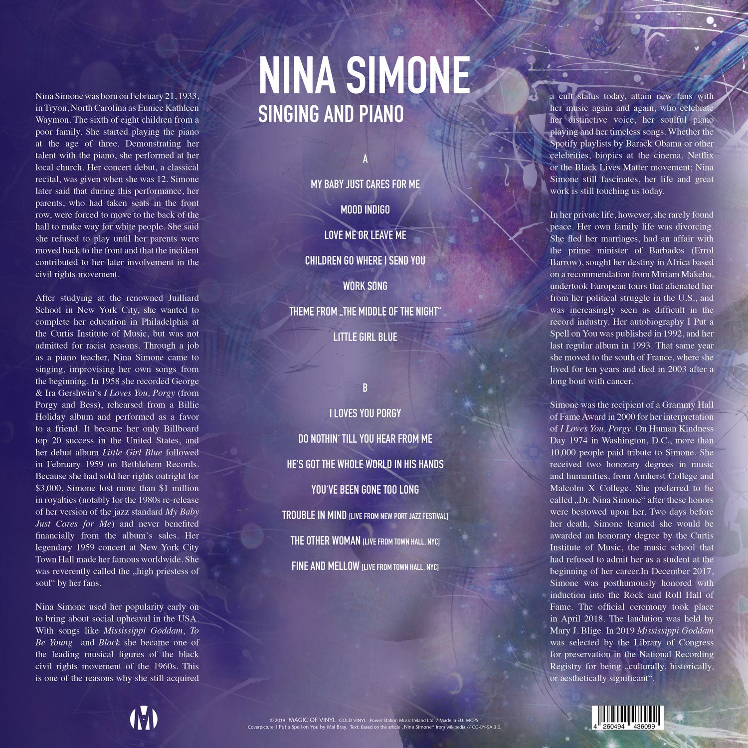 Nina Simone - Singing And Piano Limited Edition