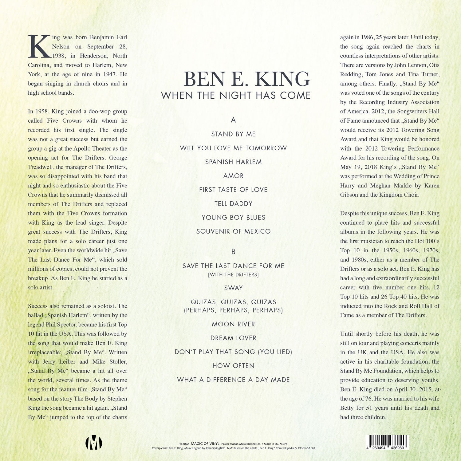 Ben E. King - When The Night Has Come Limited Edition
