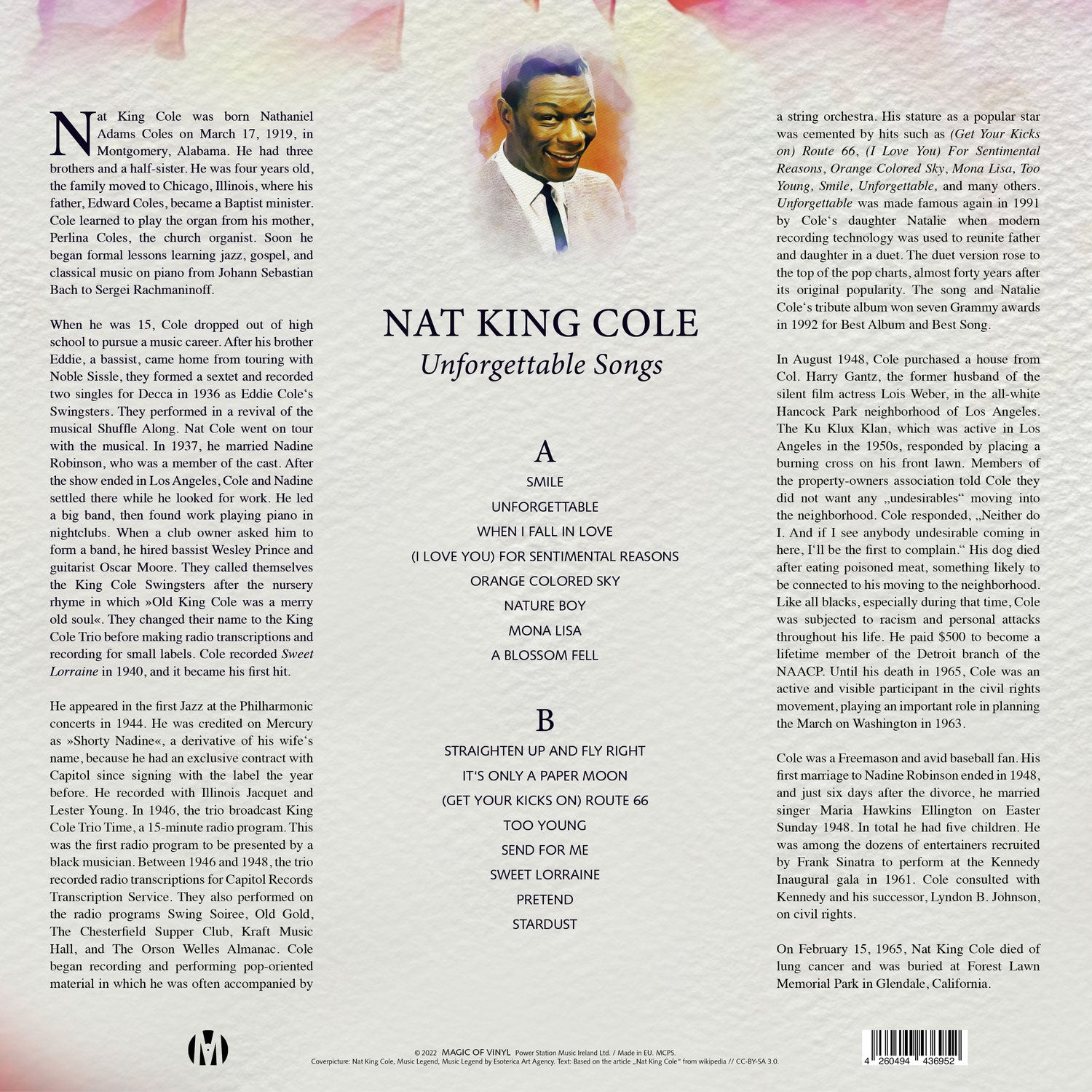 Nat King Cole - Unforgettable Songs Limited Edition