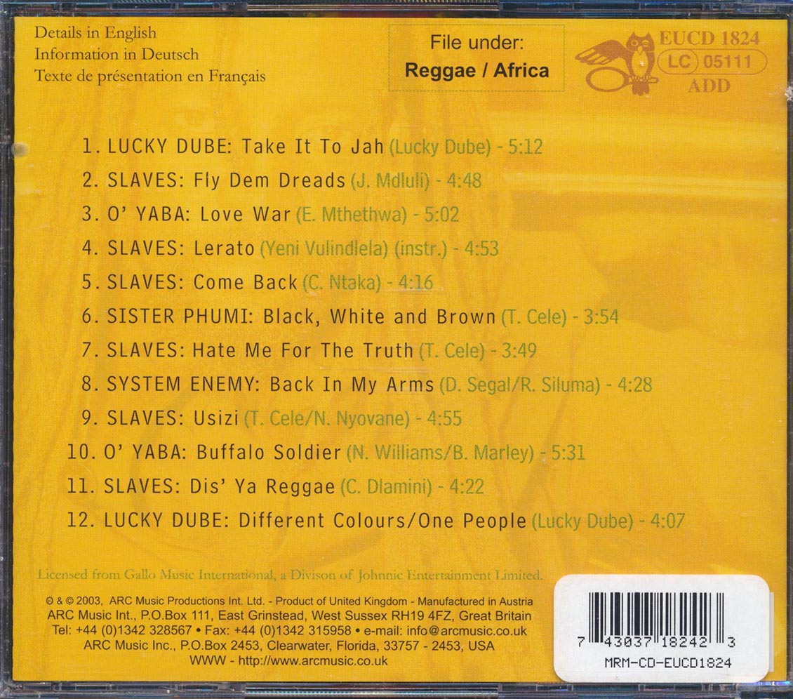 Lucky Dube, Slaves, O Yaba, Etc. - African Reggae (marked/ltd stock)