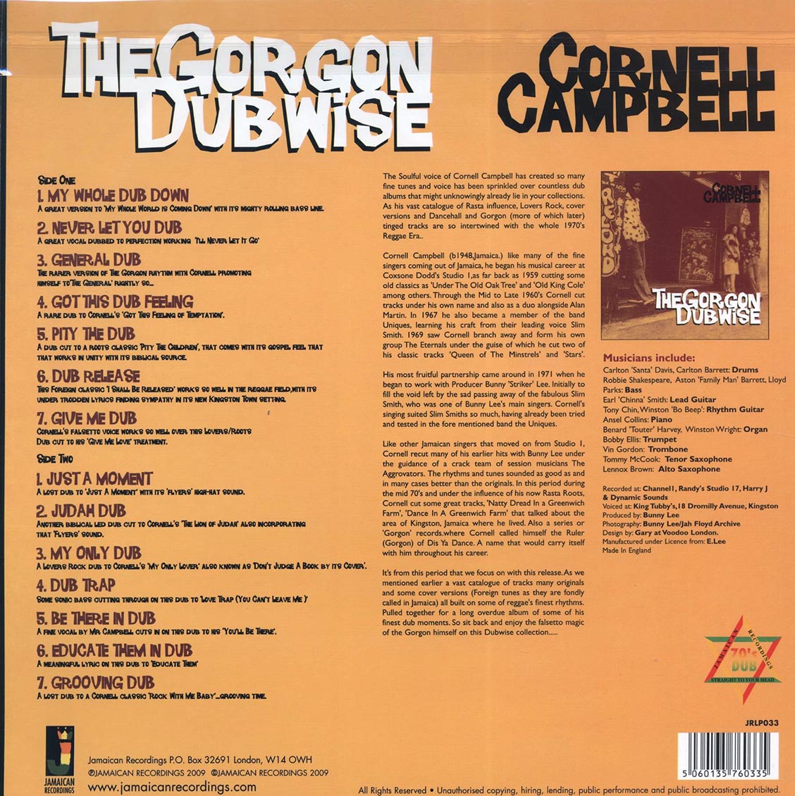 Cornell Campbell - The Gorgon Dubwise (180g)