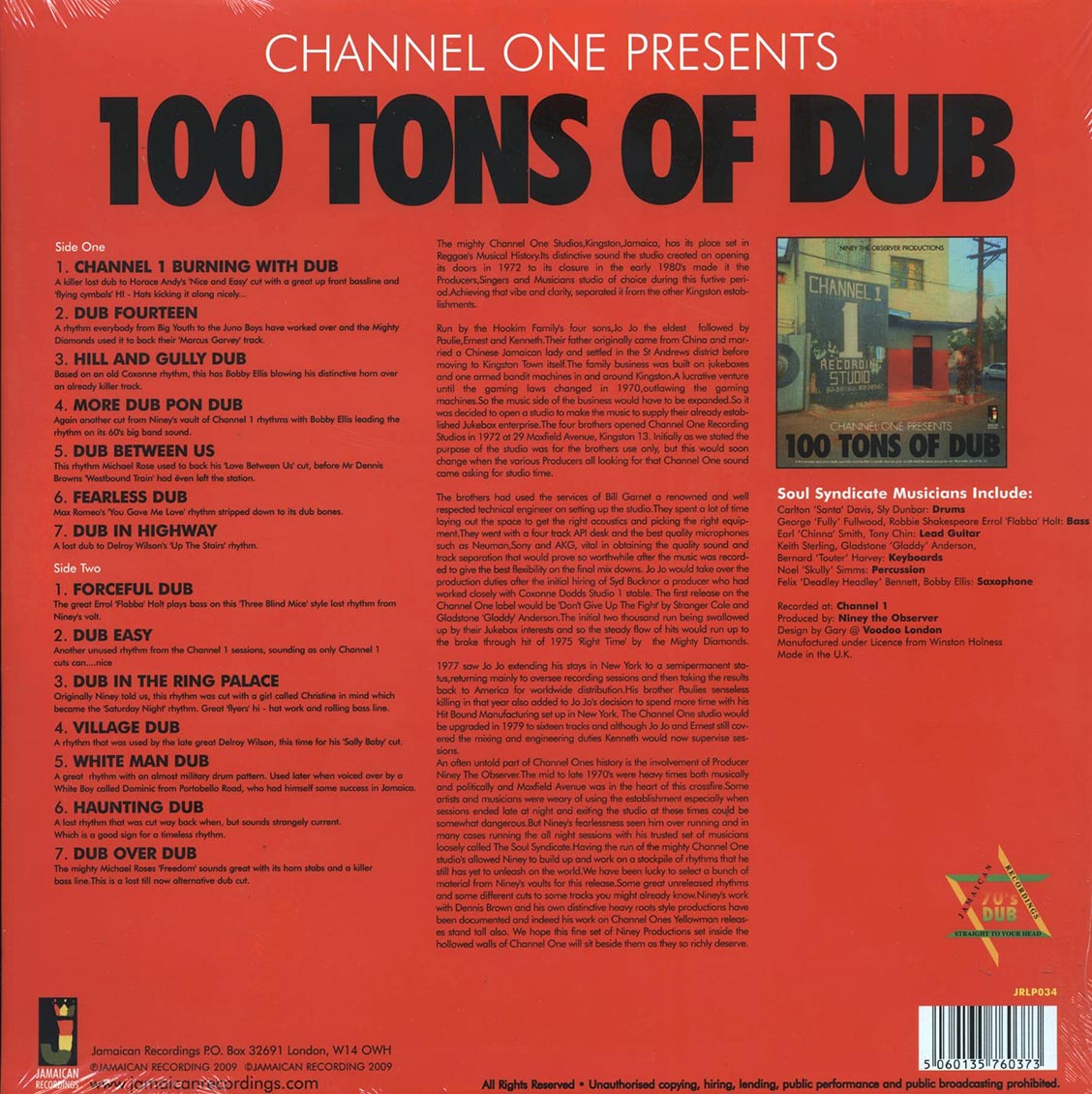 Soul Syndicate - Channel One Presents 100 Tons Of Dub (180g)