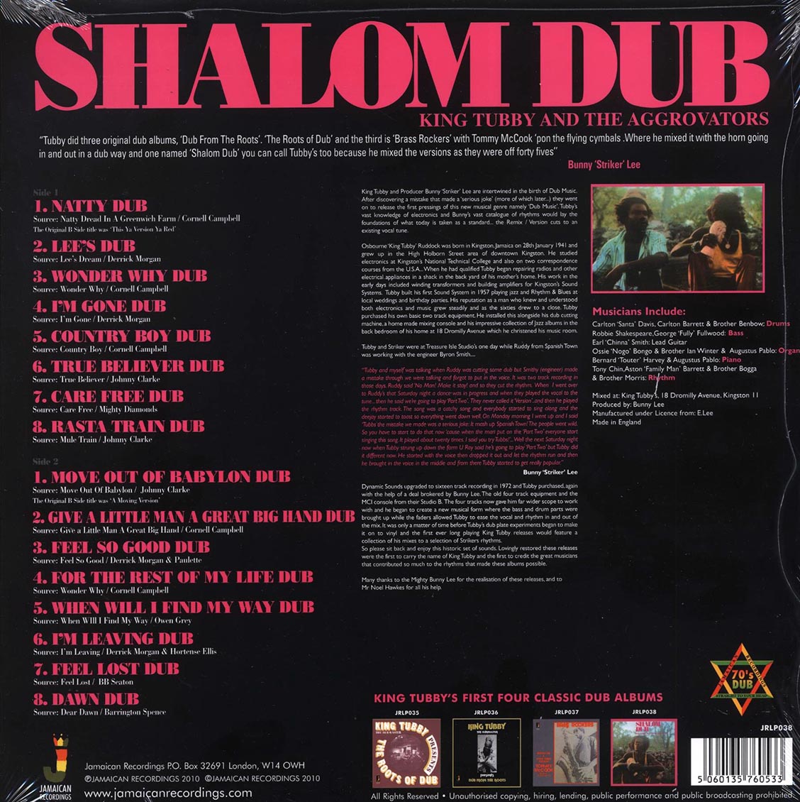 King Tubby - Shalom Dub (180g)