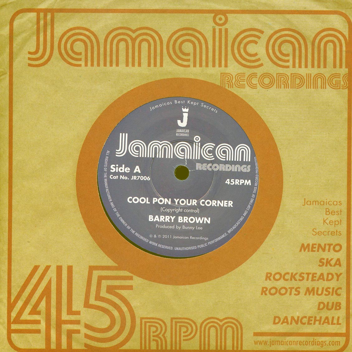 Barry Brown - Cool Pon Your Corner / King Tubby - Version (rhythm: "Linval Thompson - Cool Down Your Temper")