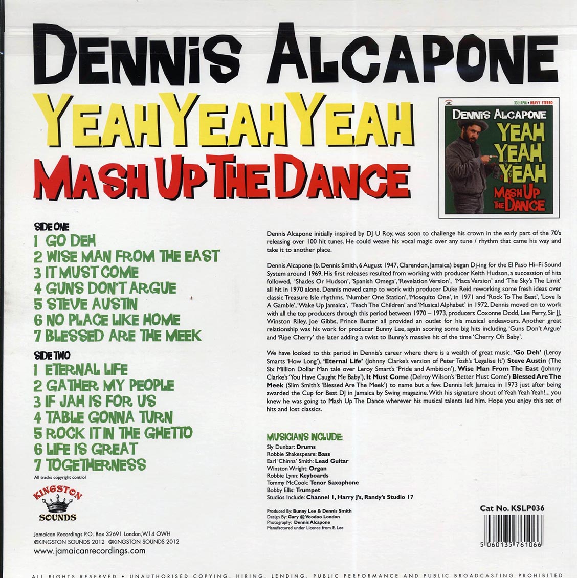Dennis Alcapone - Yeah Yeah Yeah: Mash Up The Dance (180g)