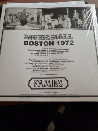 FAMILY - BOSTON MUSIC HALL 1972
