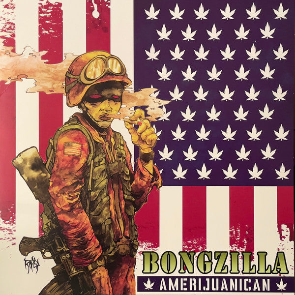 BONGZILLA - AMERIJUANICAN (BONE WHITE & SWAMP GREEN GALAXY EFFECT MERGE VINYL)
