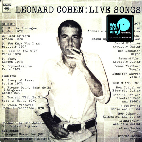 COHEN,LEONARD - LIVE SONGS (150G)