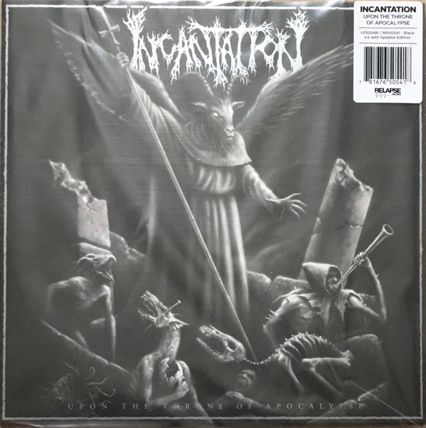 INCANTATION - UPON THE THRONE OF APOCALYPSE (REISSUE) (BLACK ICE WITH SILVER & WHITE SPLATTER VINYL)