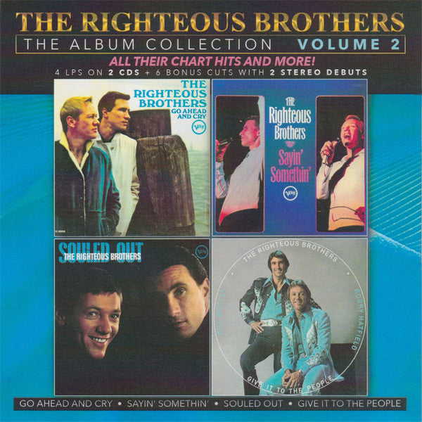 RIGHTEOUS BROTHERS - ALBUM COLLECTION, VOL. 2-4 LPS ON 2 CDS/6 BONUS CUTS WITH 2 STEREO DEBUTS (2CD)