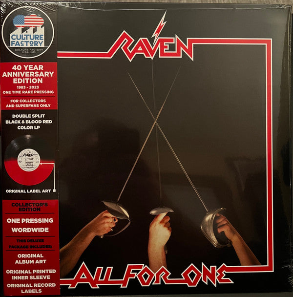 RAVEN - ALL FOR ONE (BLACK & BLOOD RED VINYL/REISSUE)