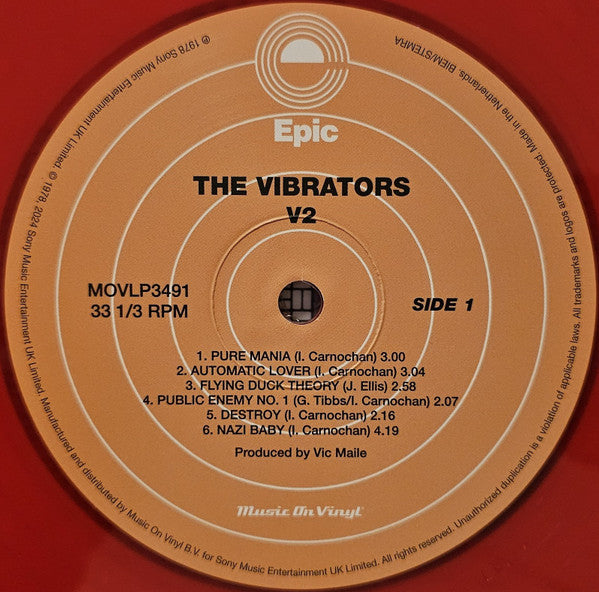 VIBRATORS - V2 (TRANSLUCENT RED VINYL/180G)