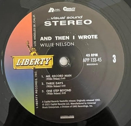 NELSON,WILLIE - AND THEN I WROTE (2LP/180G/45RPM/GATEFOLD)