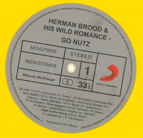 BROOD,HERMAN & WILD ROMANCE - GO NUTS (YELLOW VINYL/180G)