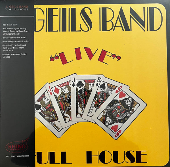 J. GEILS BAND - LIVE FULL HOUSE