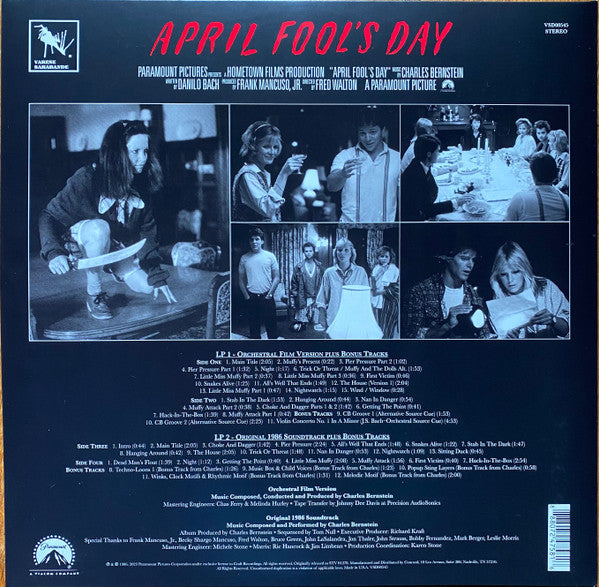 BERNSTEIN,CHARLES - APRIL FOOL'S DAY (OST) (DELUXE) (KILLER CRIMSON VINYL/2LP)