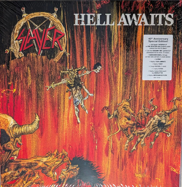 SLAYER - HELL AWAITS (40TH ANNIVERSARY) (2 BLACK & 1 FIRE SPLATTER VINYL)