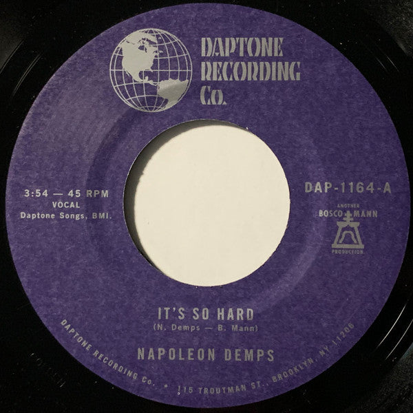 DEMPS,NAPOLEON - IT'S SO HARD B/W IT'S SO HARD (PART TWO)