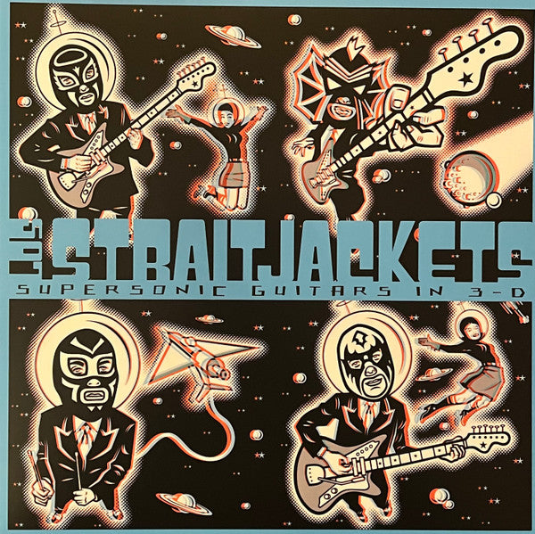 LOS STRAITJACKETS - SUPERSONIC GUITARS IN 3-D (CLEAR WITH RED & BLUE SWIRL VINYL)
