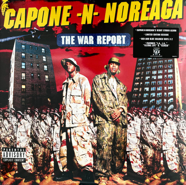 CAPONE-N-NOREAGA - WAR REPORT (CLEAR VINYL WITH RED & BLUE SPLATTER)