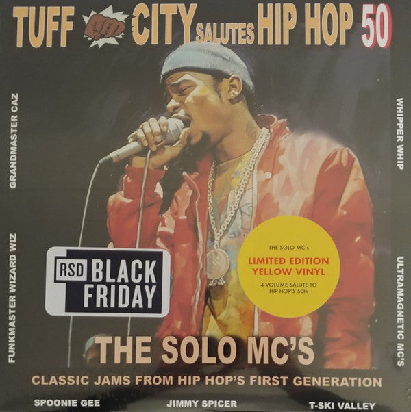 VARIOUS ARTISTS - TUFF CITY SALUTES HIP HOP 50: THE SOLO MCS (HALF RED/HALF YELLOW VINYL/7INCH)