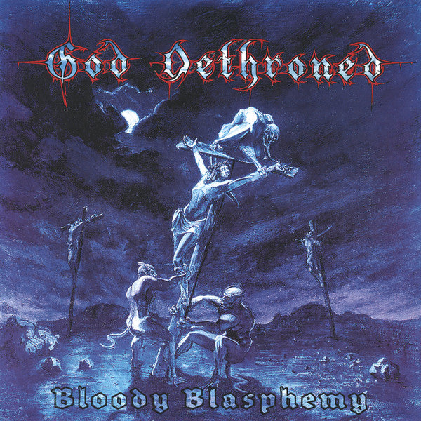 GOD DETHRONED - BLOODY BLASPHEMY (TRANSPARENT BLUE W/ WHITE & RED SPLATTER VINYL)